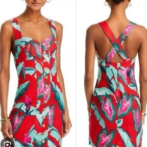 Floral Red Sleeveless Dress